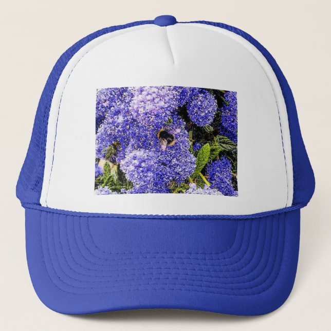 Ceanothus Flower Bee Trucker Hat (Front)