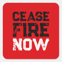Cease Fire Now black white red grunge typography