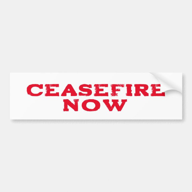 CEASEFIRE NOW FREE PALESTINE END GENOCIDE BUMPER STICKER (Front)