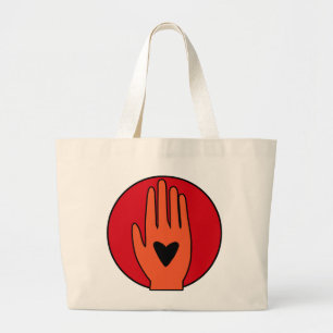 Ceasefire now hand Palestine graphic design  Large Tote Bag