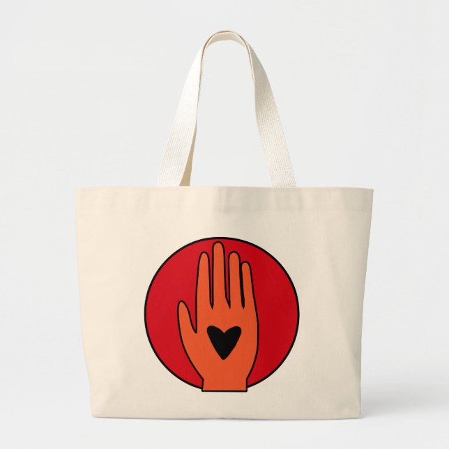 Ceasefire now hand Palestine graphic design  Large Tote Bag (Front)