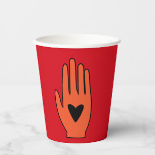 Ceasefire now hand Palestine graphic design Paper Cups