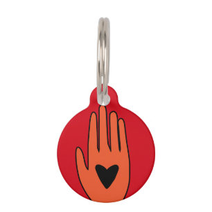 Ceasefire now hand Palestine graphic design Pet Tag