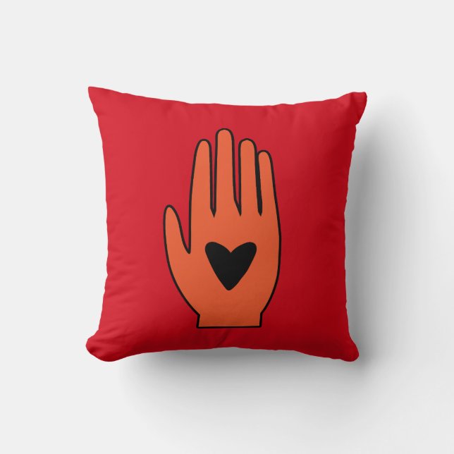 Ceasefire now hand Palestine graphic design  Throw Pillow (Front)