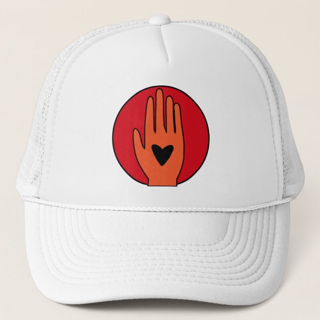 Ceasefire now hand Palestine graphic design  Trucker Hat (Front)