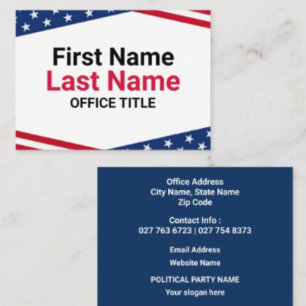 Ceate Your Own Political Election  Campaignn Business Card
