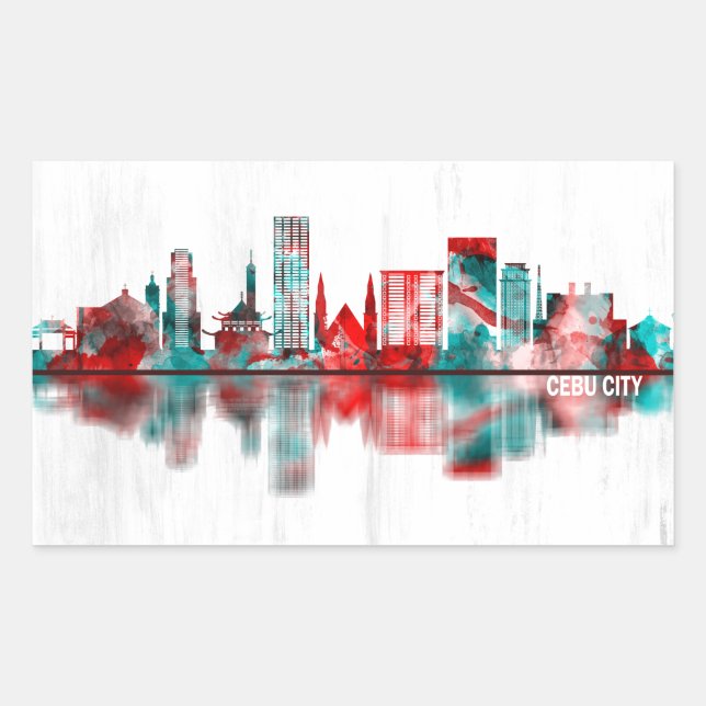 Cebu City Philippines Skyline Sticker (Front)