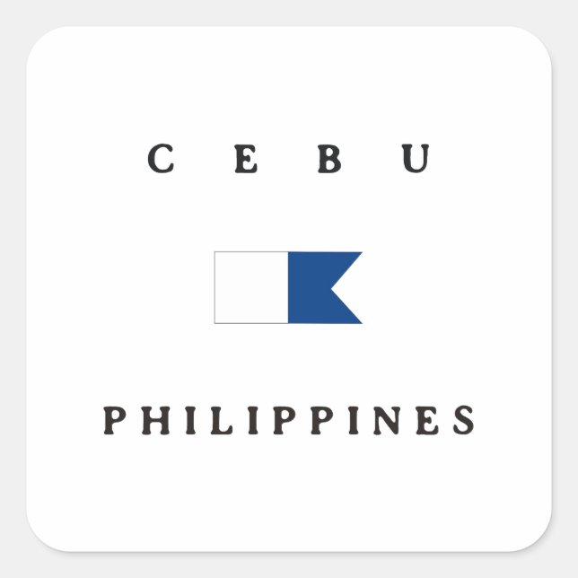Cebu Philippines Alpha Dive Flag Square Sticker (Front)