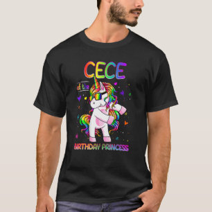 Cece Of The Birthday Princess Girl Flossing Unicor T-Shirt