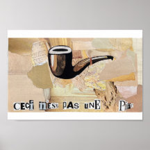"Ceci n'est pas une pipe" inspired collage print