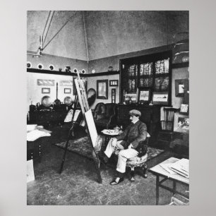 Cecil Aldin in his studio Poster