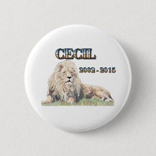 Cecil The Lion 2 Inch Round Button