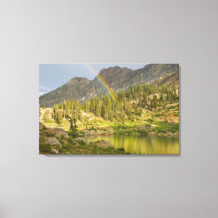 Cecret Lake with rainbow over Devil's Castle, Canvas Print