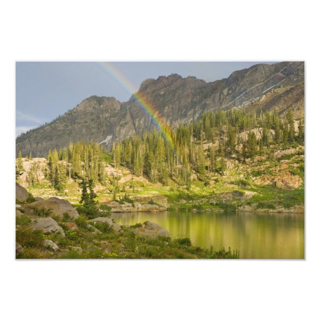 Cecret Lake with rainbow over Devil's Castle, Photo Print (Front)