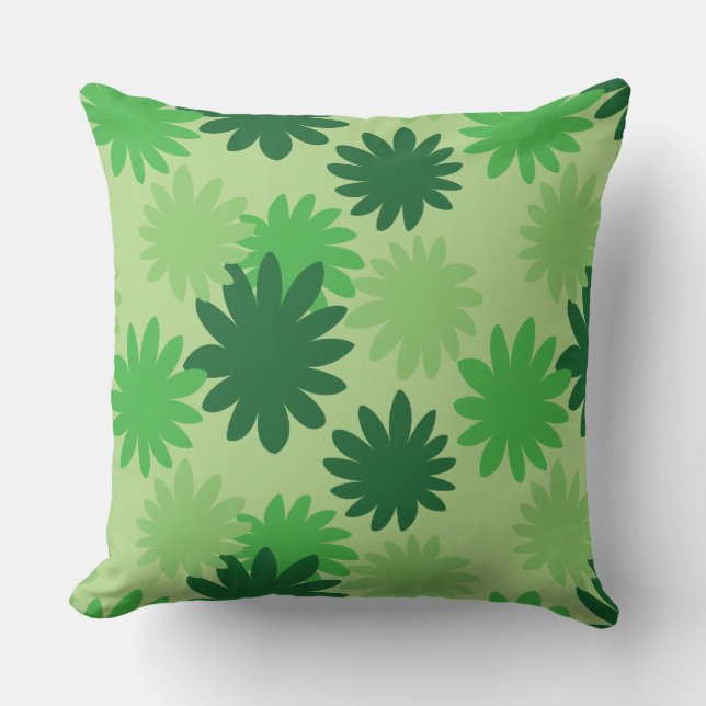 Cecropia Leaf Green Nature Pattern Throw Pillow (Front)