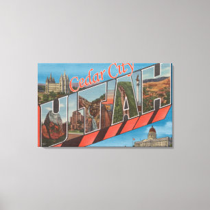 Cedar City, Utah - Large Letter Scenes Canvas Print