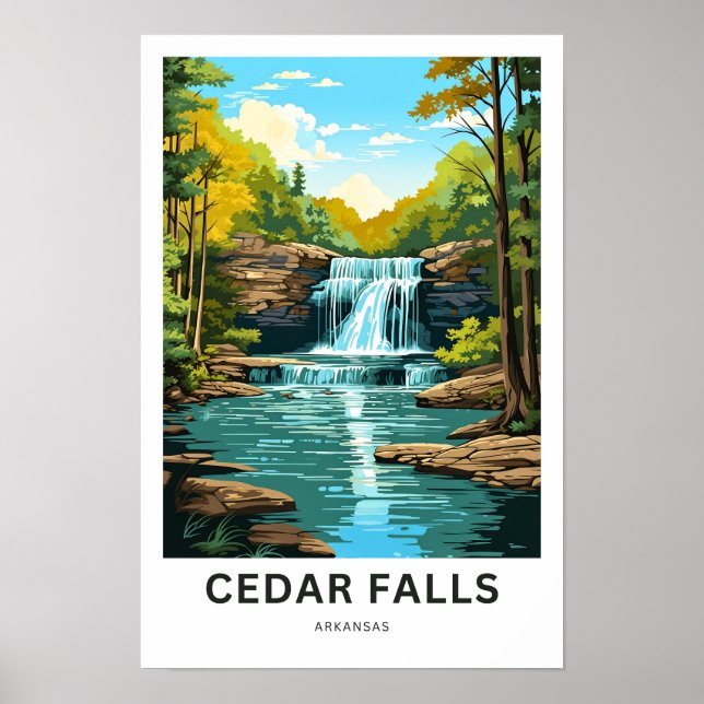 Cedar Falls Arkansas Travel Print (Front)