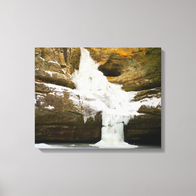 Cedar Falls in winter, Hocking Hills, Ohio Canvas Print (Front)