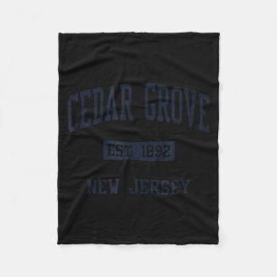 Cedar Grove Nj Jn4 Vintage Athletic Blue Design  Fleece Blanket