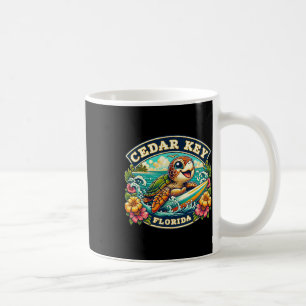 Cedar Key Florida Cute Sea Turtle Surfing Coffee Mug