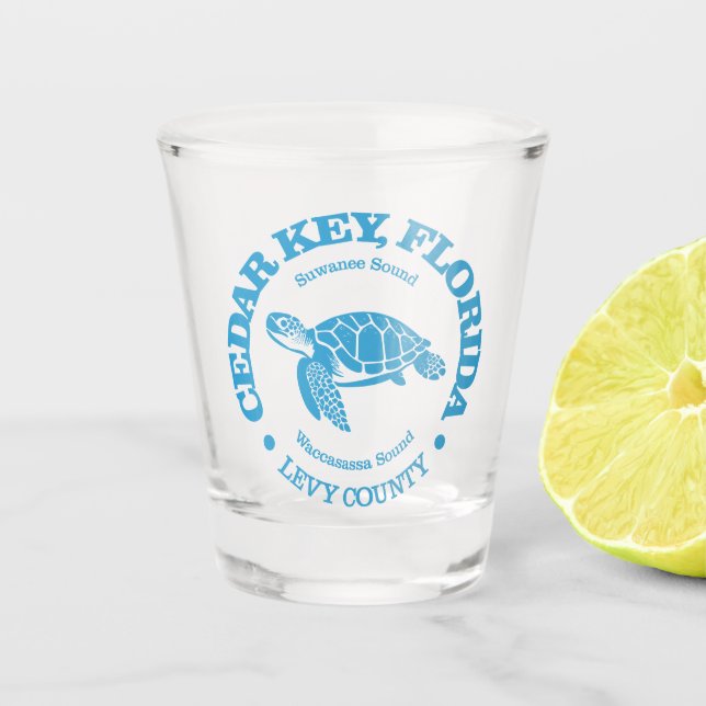 Cedar Key (sea turtle) Shot Glass (Front)