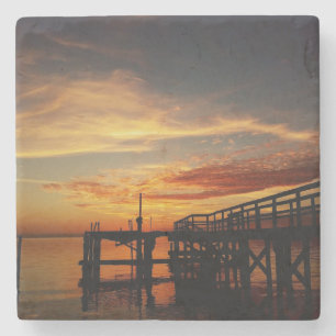Cedar Key Sunset 9 Stone Coaster