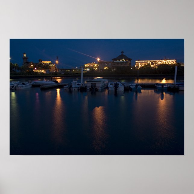 Cedar Key Waterfront at Night Poster (Front)