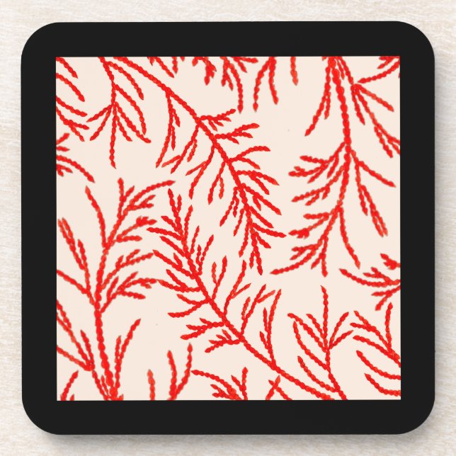 Cedar Leaves on a Coaster Set (Front)