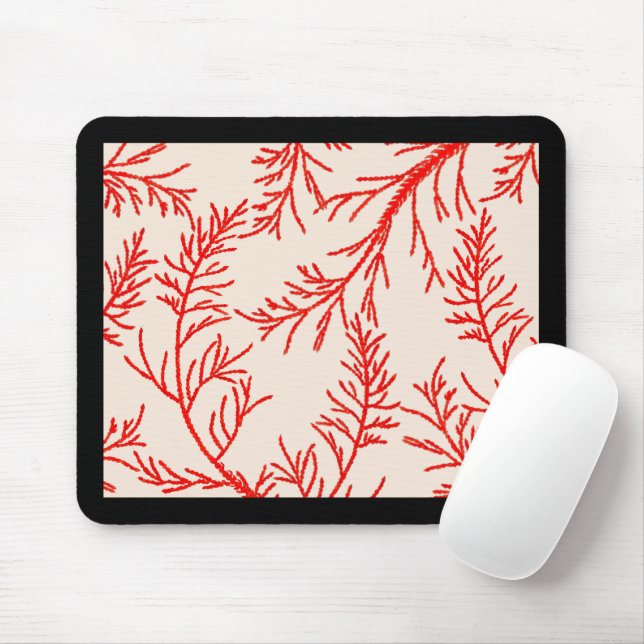 Cedar Leaves on a Mouse Pad (With Mouse)