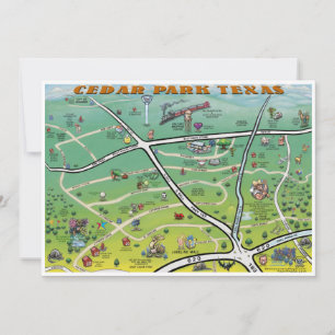 Cedar Park Texas Cartoon Map