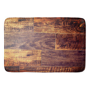 Cedar Planks   rustic wood grain pattern  Bath Mat