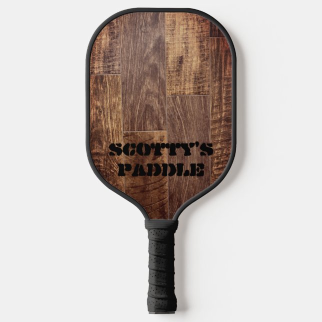 Cedar Planks rustic wood grain pattern  Pickleball Paddle (Front)