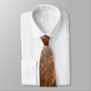 Cedar Planks rustic wood grain pattern Tie