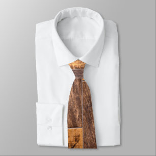 Cedar Planks rustic wood grain pattern Tie