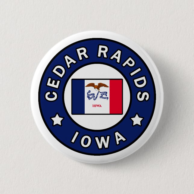 Cedar Rapids Iowa 2 Inch Round Button (Front)