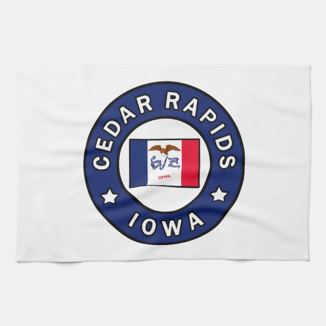 Cedar Rapids Iowa Kitchen Towel (Horizontal)