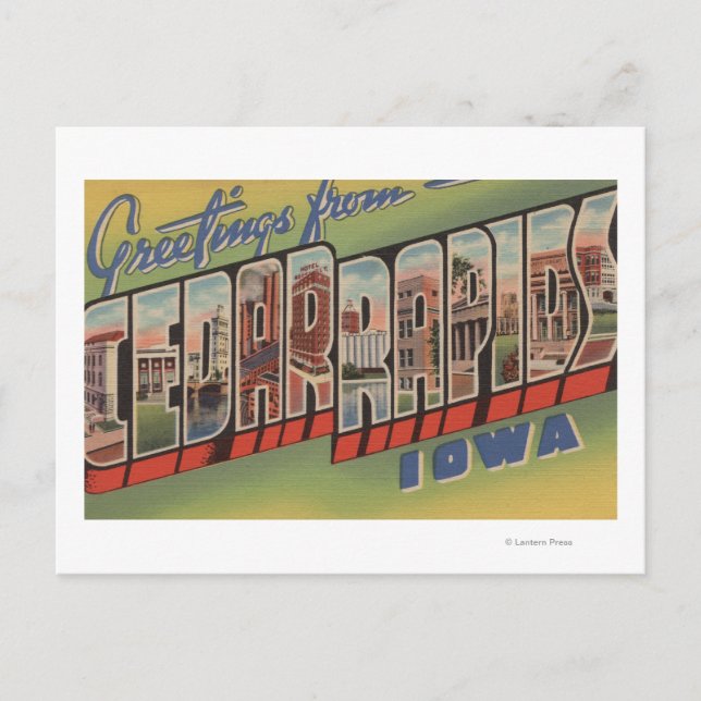 Cedar Rapids, Iowa - Large Letter Scenes Postcard (Front)