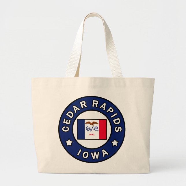 Cedar Rapids Iowa Large Tote Bag (Front)