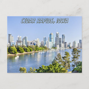 Cedar rapids iowa river bridge travel postcard