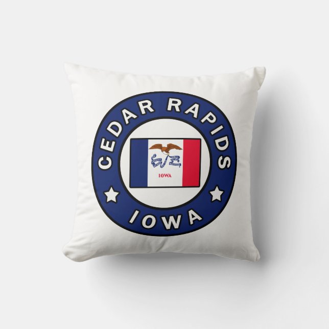 Cedar Rapids Iowa Throw Pillow (Front)