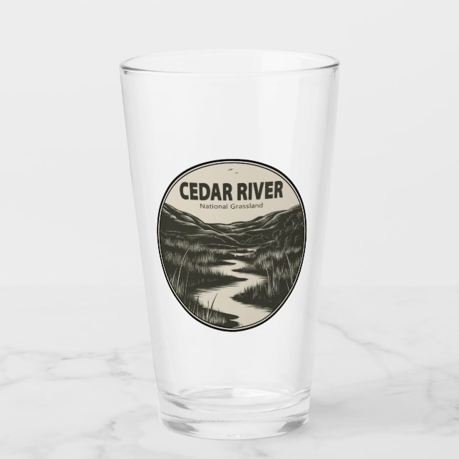 Cedar River National Grassland Stream Glass (Front)