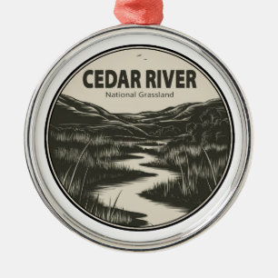 Cedar River National Grassland Stream Metal Ornament