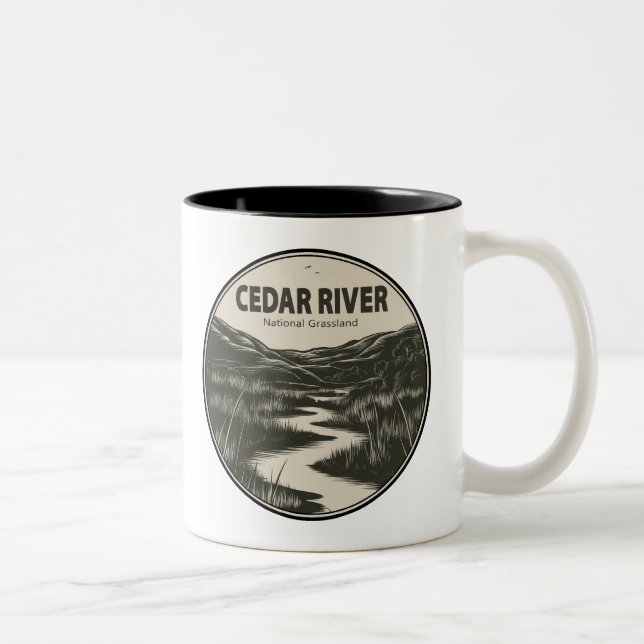 Cedar River National Grassland Stream Two-Tone Coffee Mug (Right)