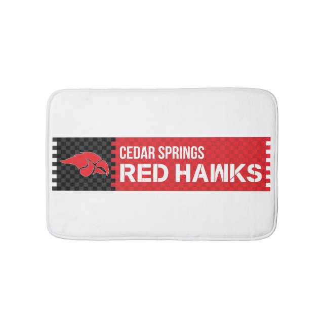 Cedar Springs Red Hawks Bath Mat (Front)