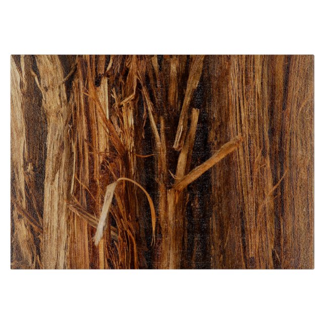 Cedar Textured Wooden Bark Look Cutting Board (Front)