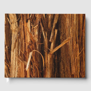 Cedar Textured Wooden Bark Look Guest Book