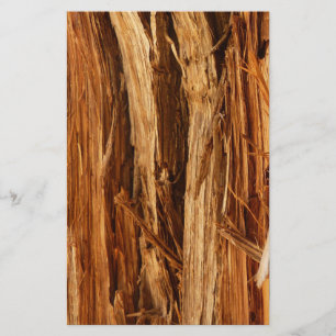 Cedar Textured Wooden Bark Look Stationery