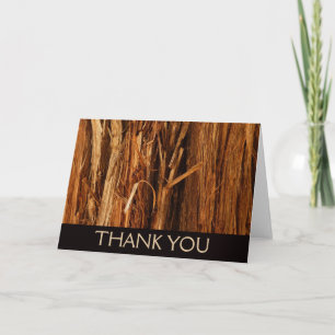 Cedar Textured Wooden Bark Look Thank You Card