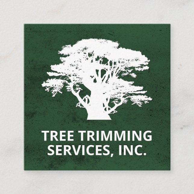 Cedar Tree | Landscaping | Gardener | Tree Trimmer Square Business Card (Front)