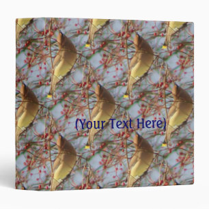 Cedar Waxwing Bird Art Personalized Binder